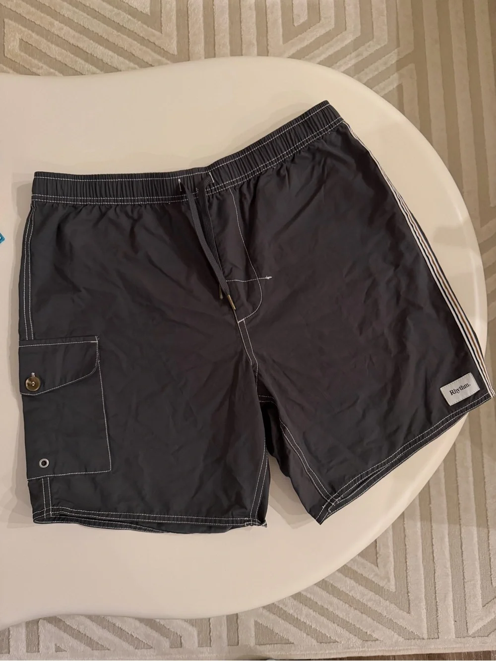 Rhythm Men's Black Swim Trunks